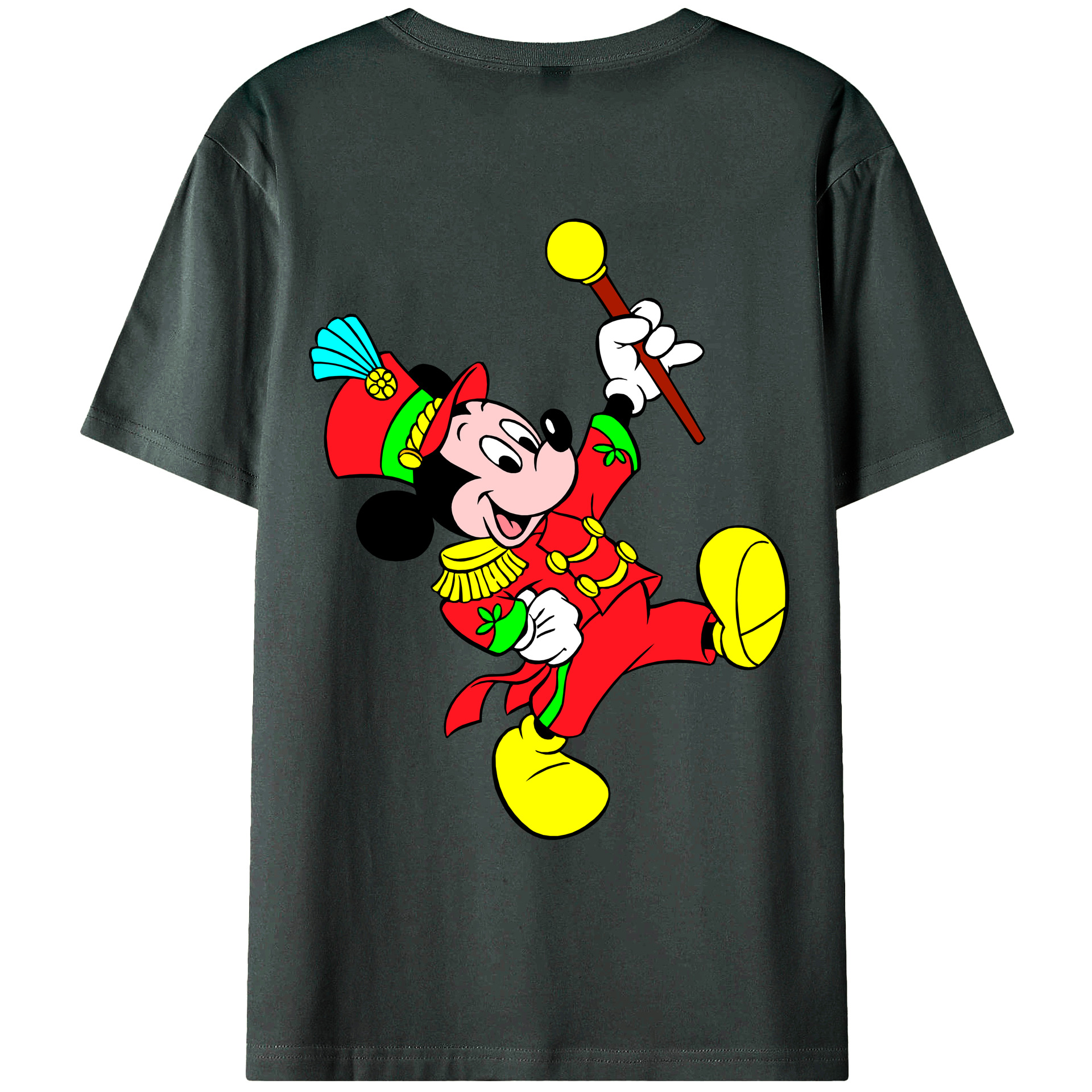 ミッキーマウス Mickey Mouse 綿100％ メンズ半袖Tシャツ（バックプリント） 通気性